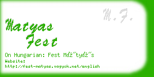 matyas fest business card